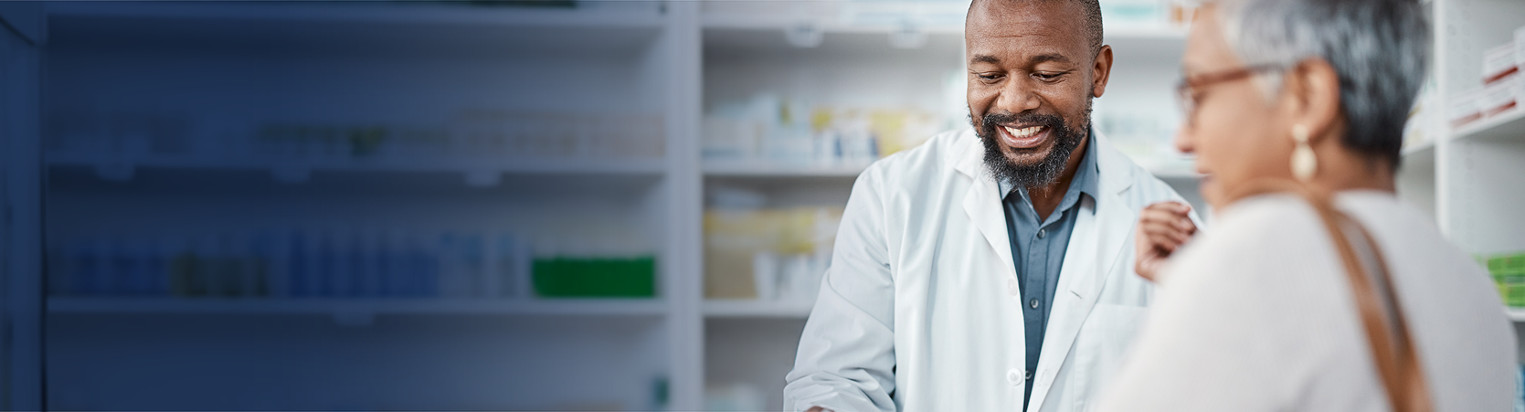 Image of pharmacist and patient